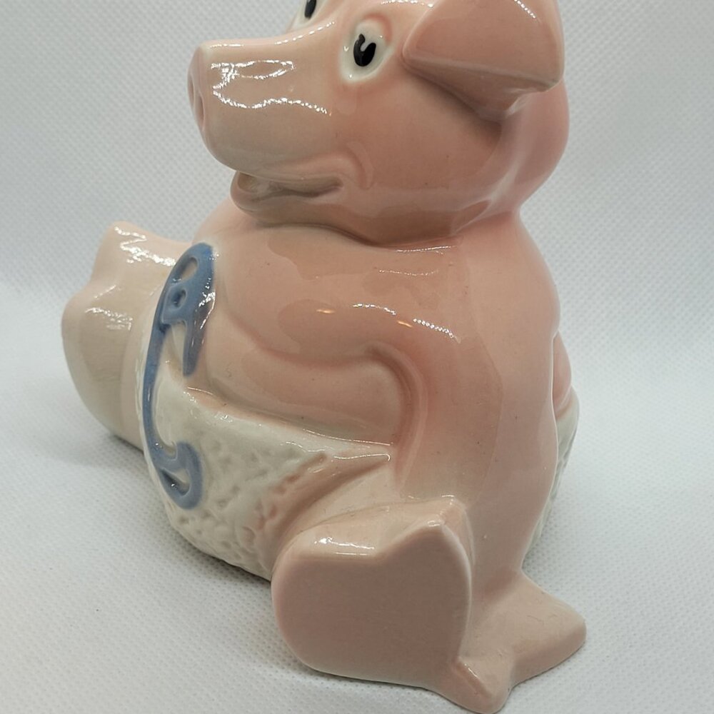 Wade Pottery Woody Baby Pig in Nappy Money Box Piggy Bank 1980s Natwest Bank - Picture 2 of 9